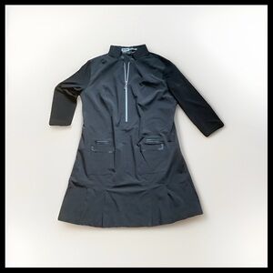 Jamie Sadock Size Large Black Partial Zip Dress